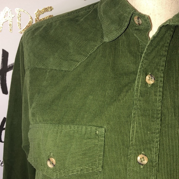 Western Dark Green Button Down Top M - Picture 4 of 9